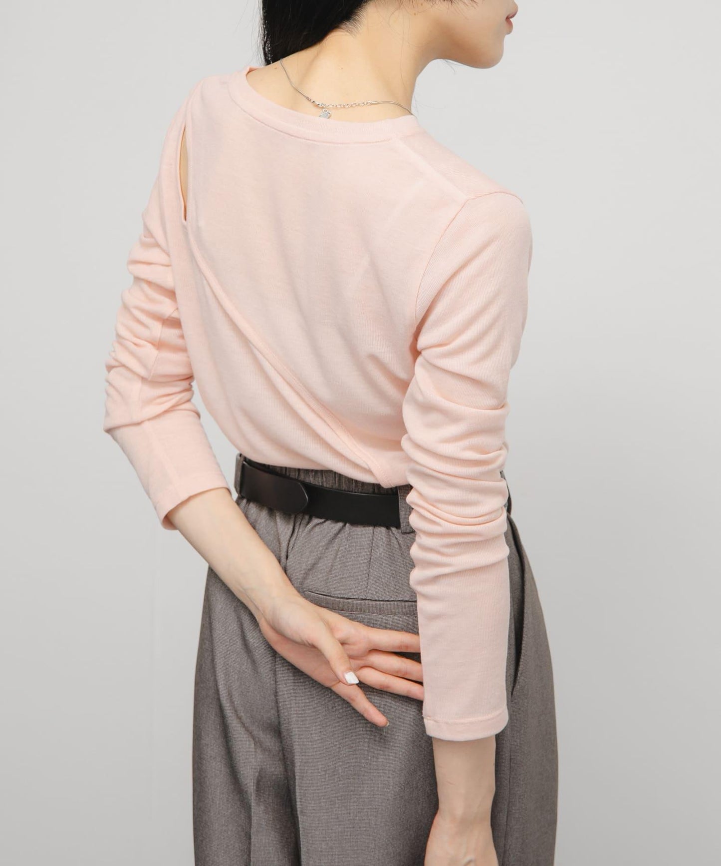 透視羅紋設計針織衫