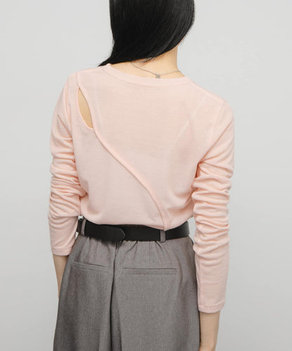 透視羅紋設計針織衫