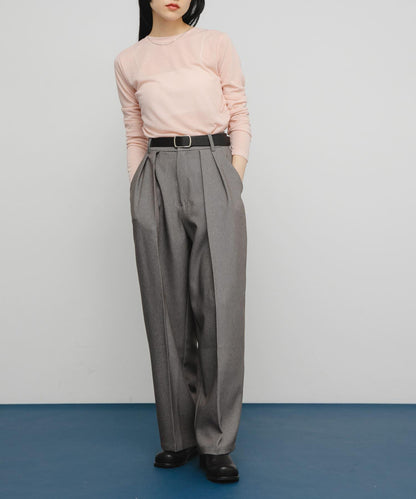 透視羅紋設計針織衫