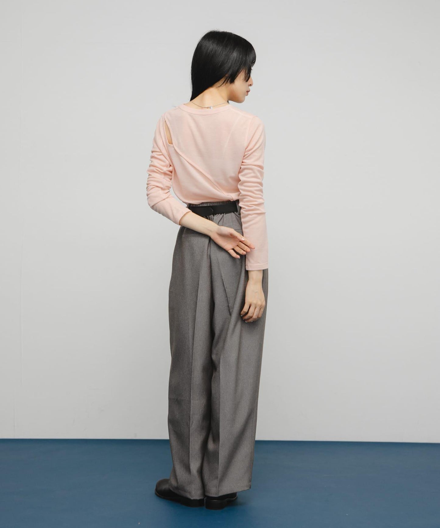 透視羅紋設計針織衫