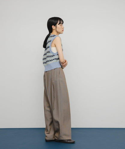 透視提花針織背心