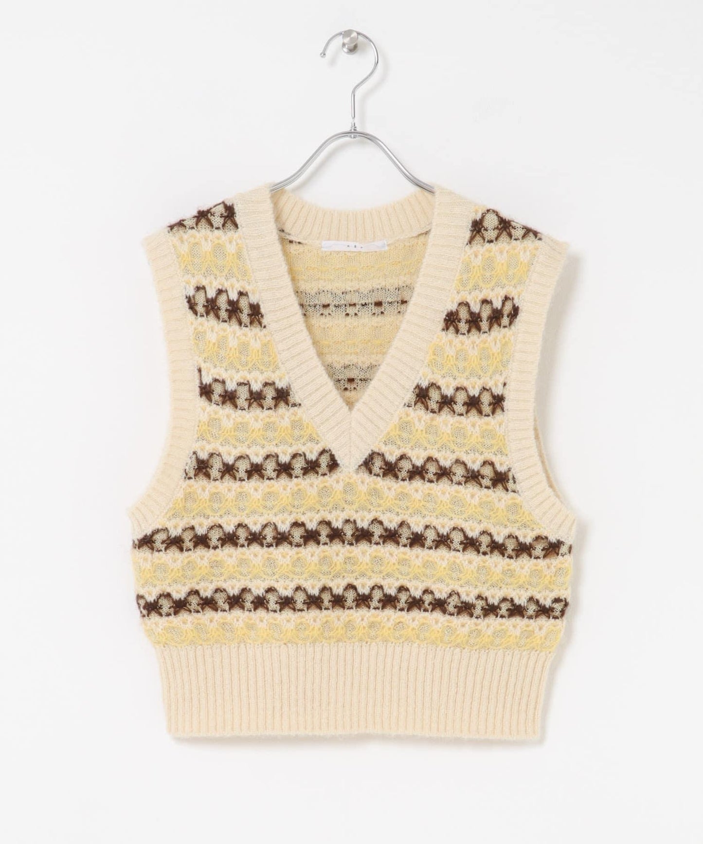 透視提花針織背心