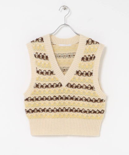 透視提花針織背心