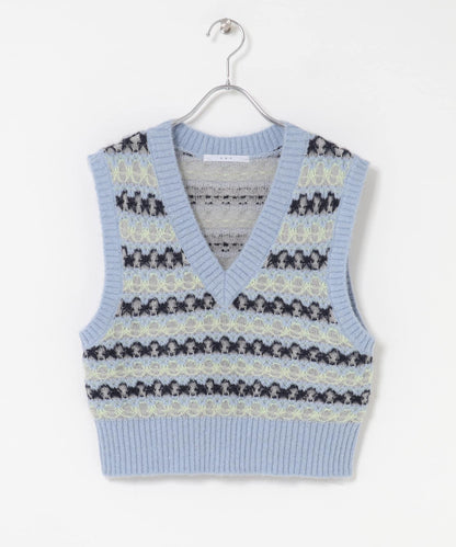 透視提花針織背心