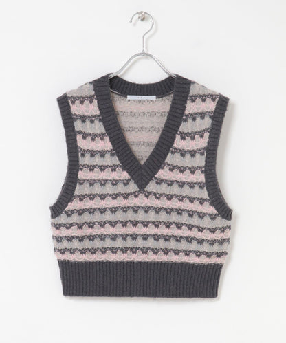 透視提花針織背心