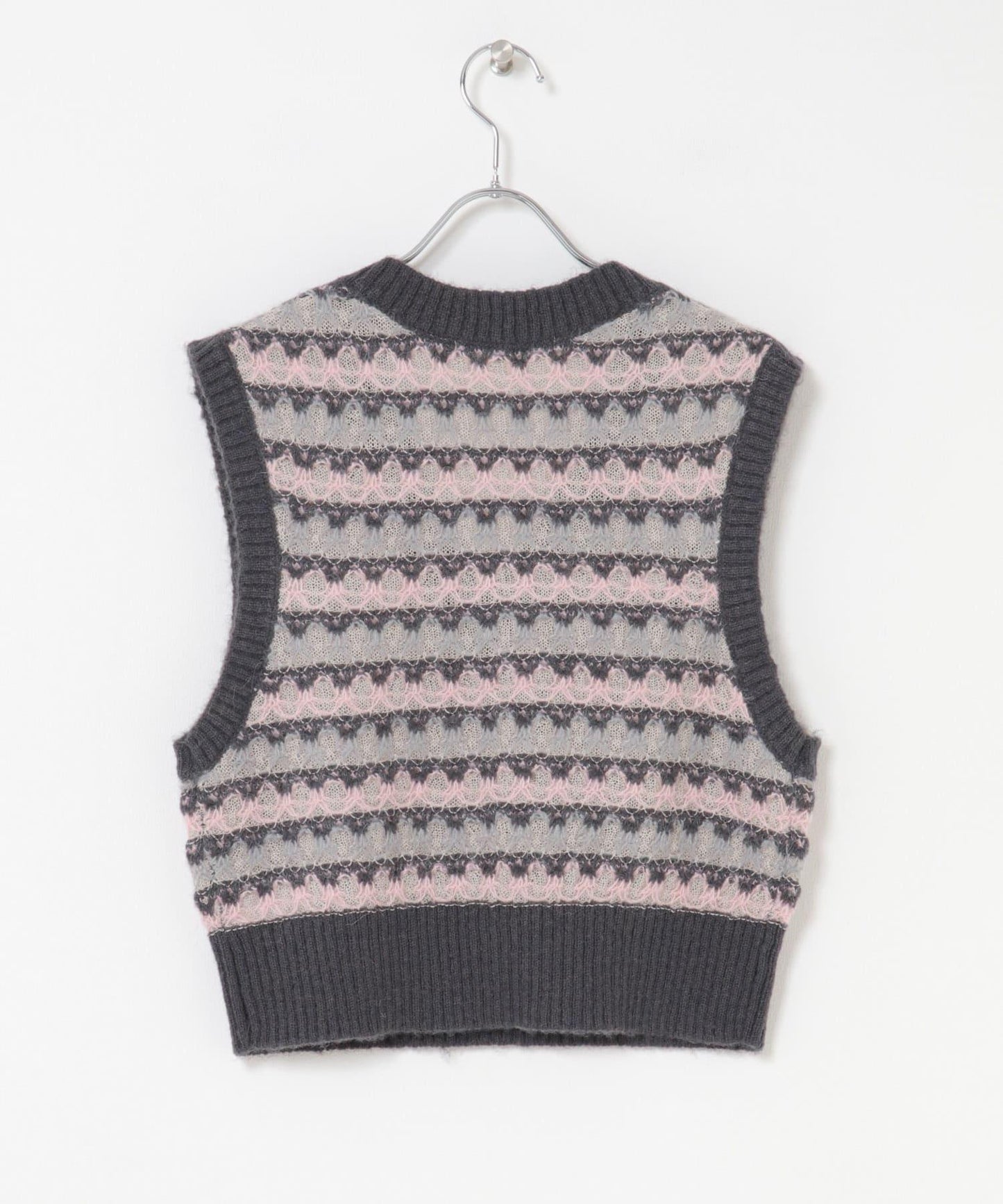 透視提花針織背心