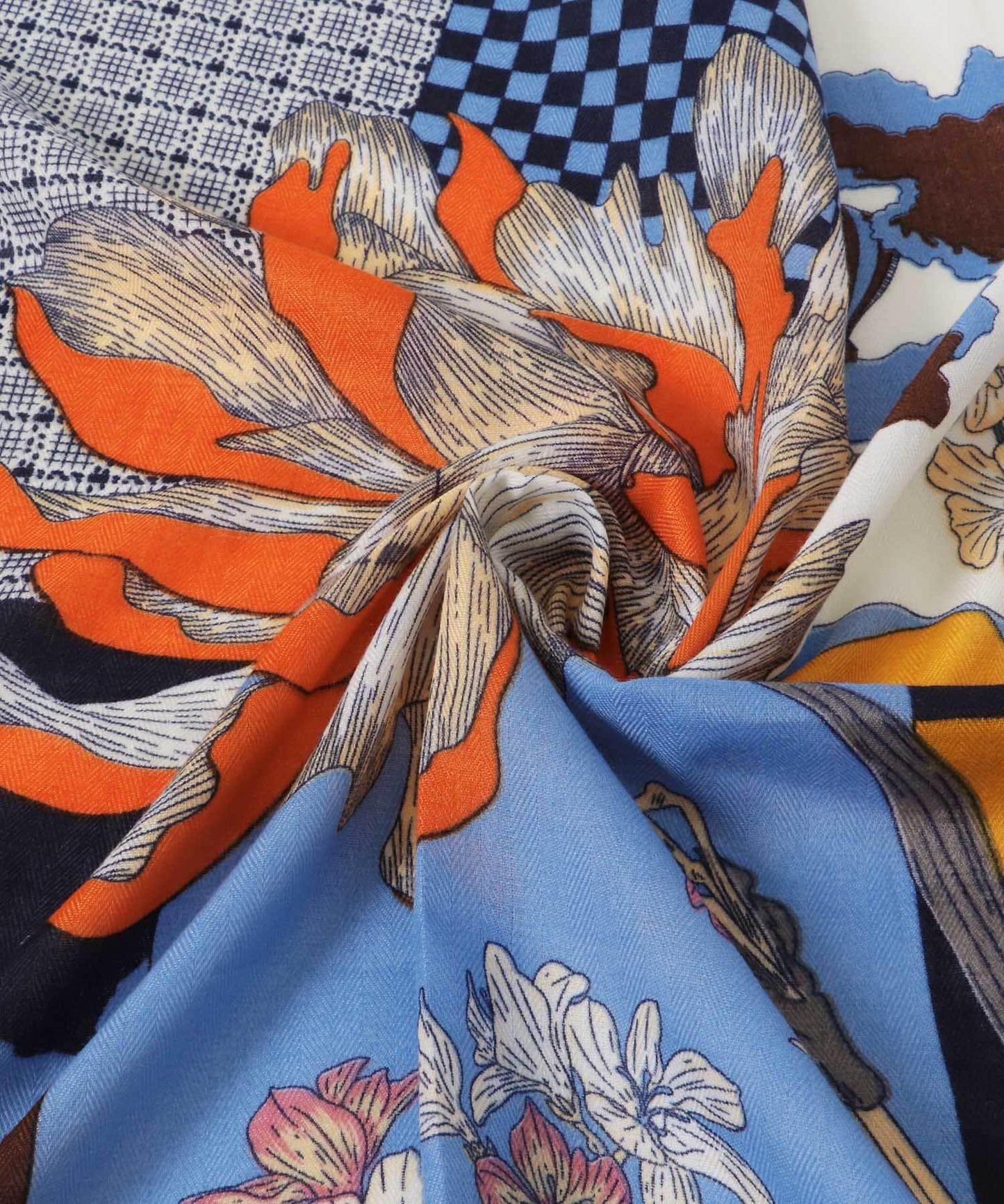 花卉圖案大號圍巾