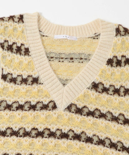 透視提花針織背心