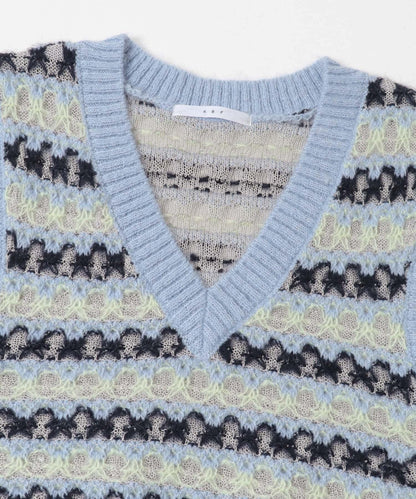 透視提花針織背心