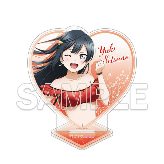 LoveLive!虹咲學園學園偶像同好會 心形亮片亞克力立牌 優木雪菜