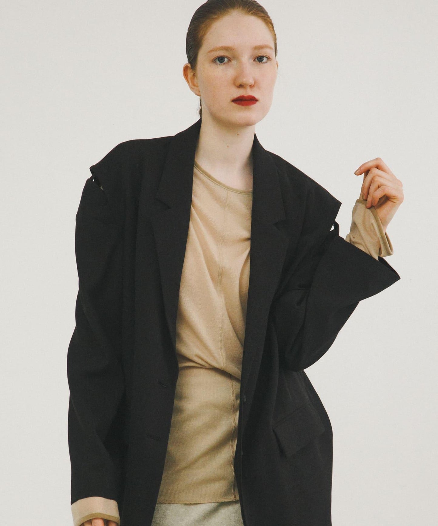 拼接天鵝絨透視T恤