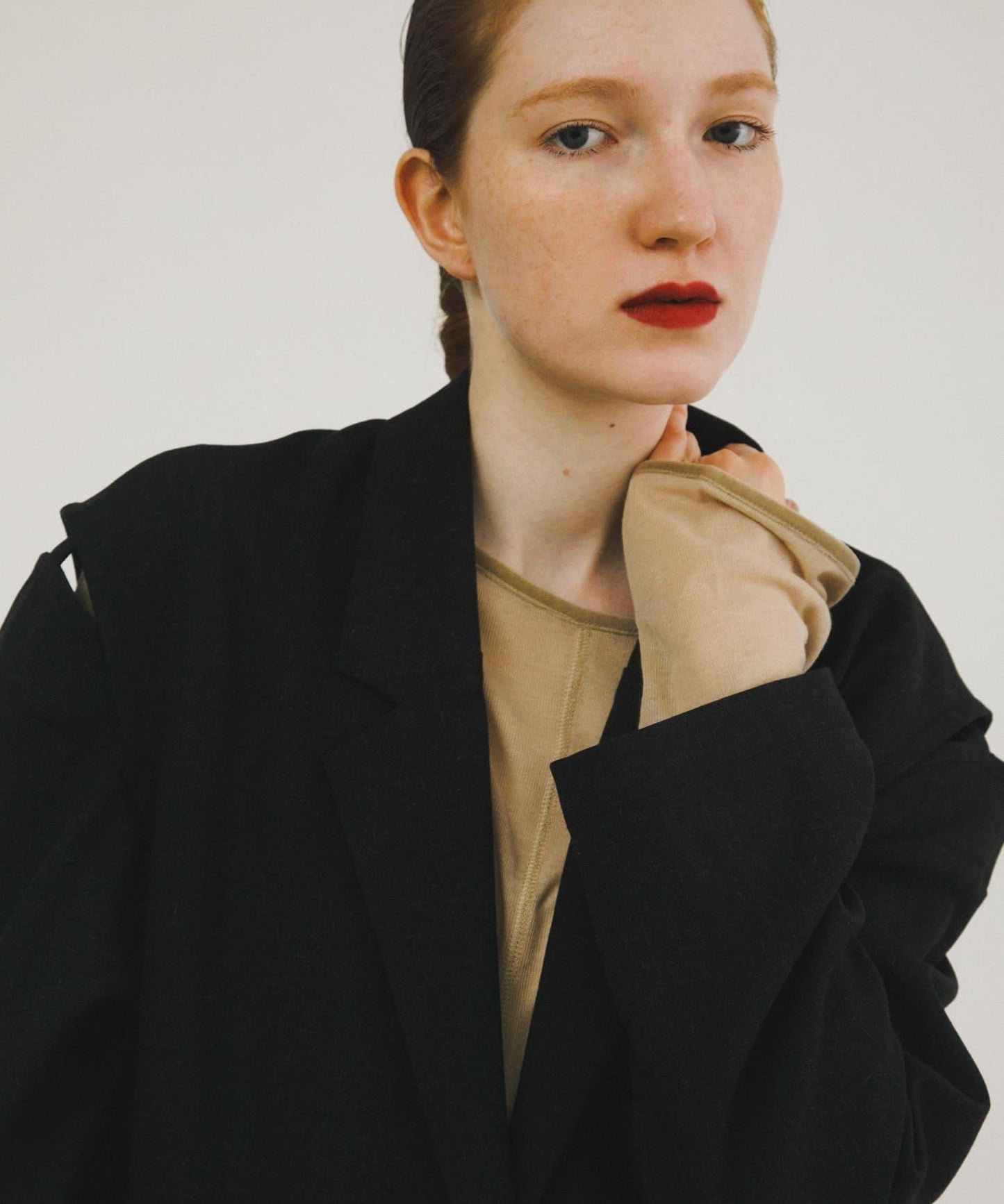 拼接天鵝絨透視T恤