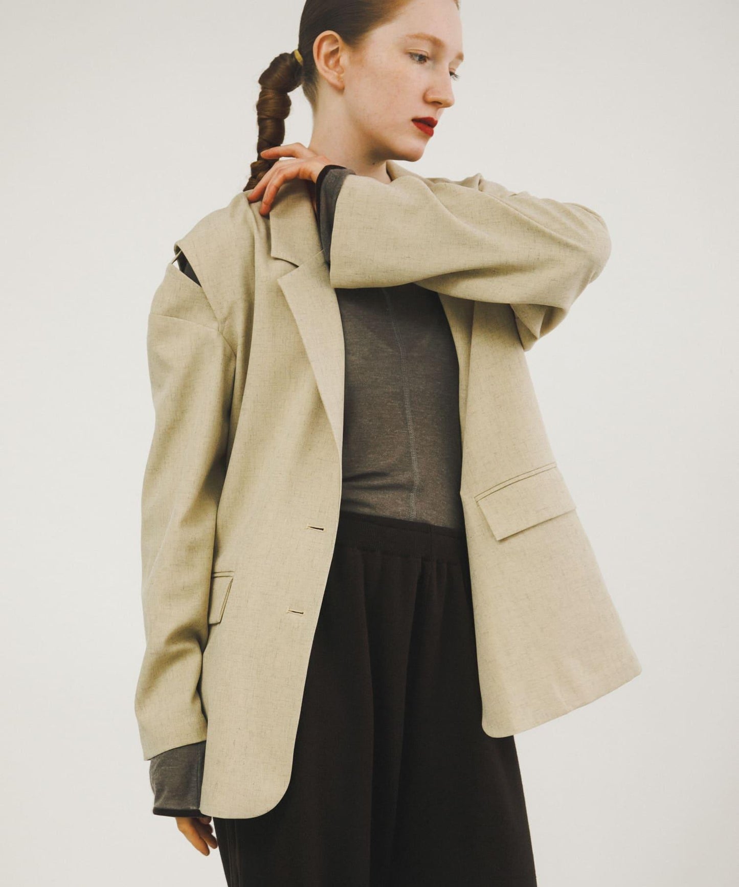 拼接天鵝絨透視T恤