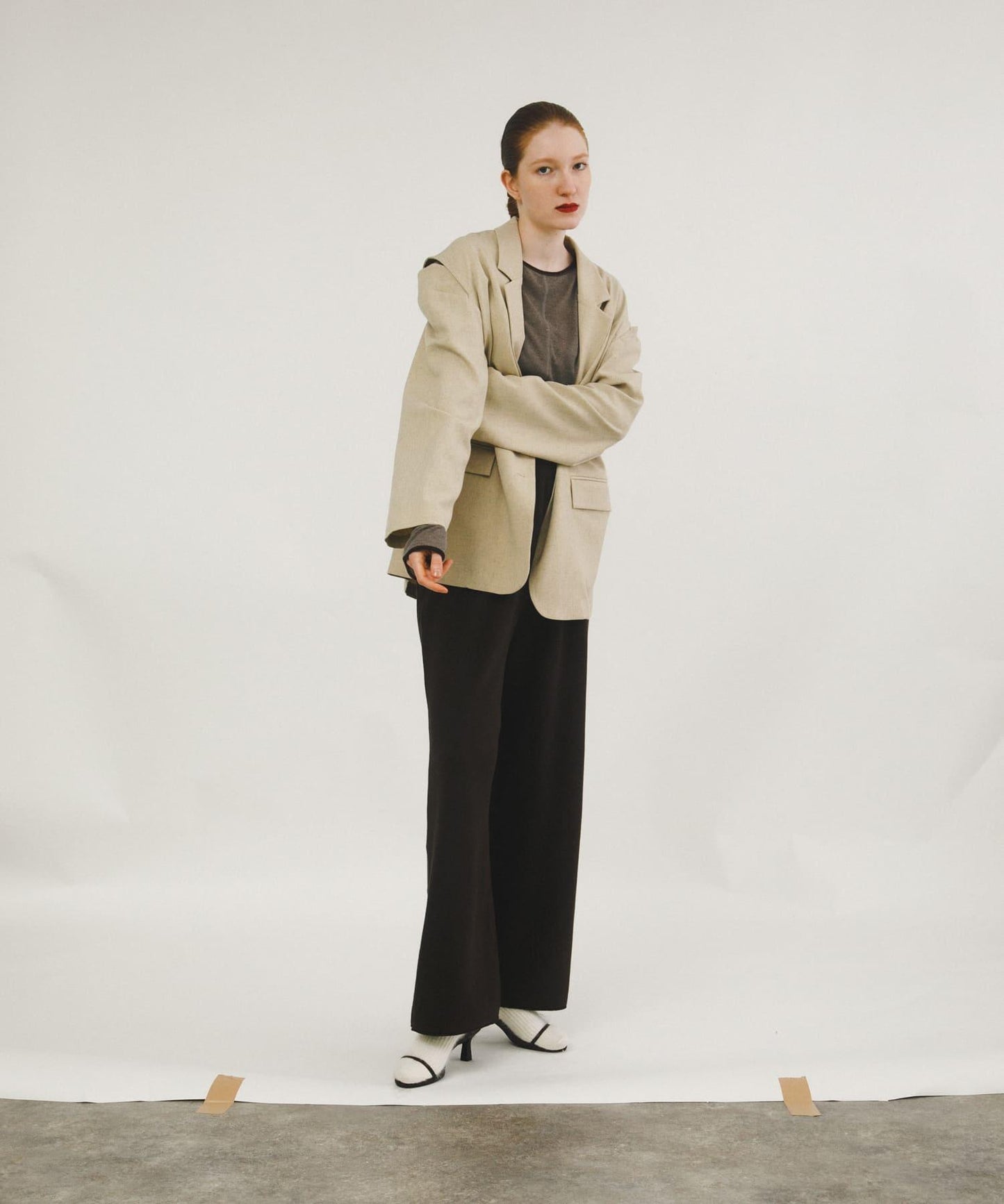 拼接天鵝絨透視T恤