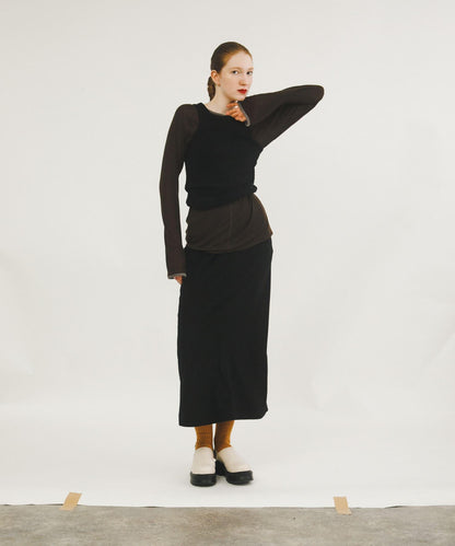 拼接天鵝絨透視T恤