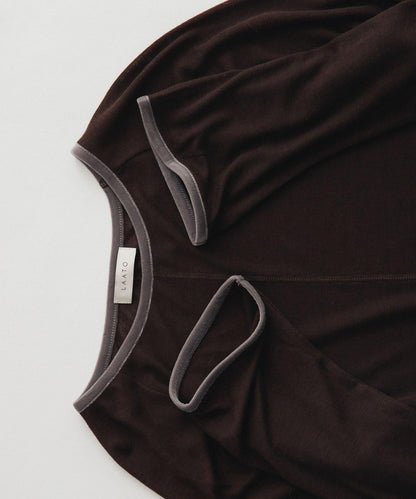 拼接天鵝絨透視T恤