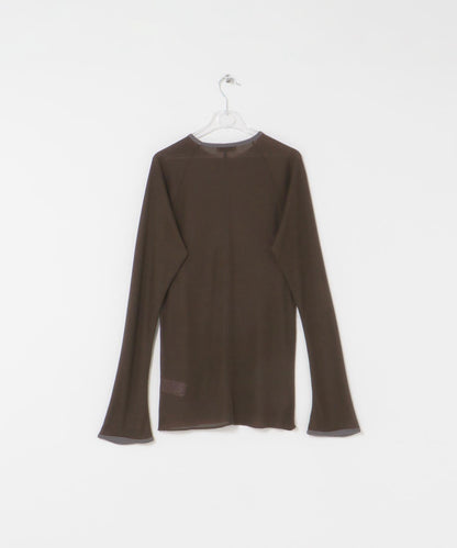 拼接天鵝絨透視T恤