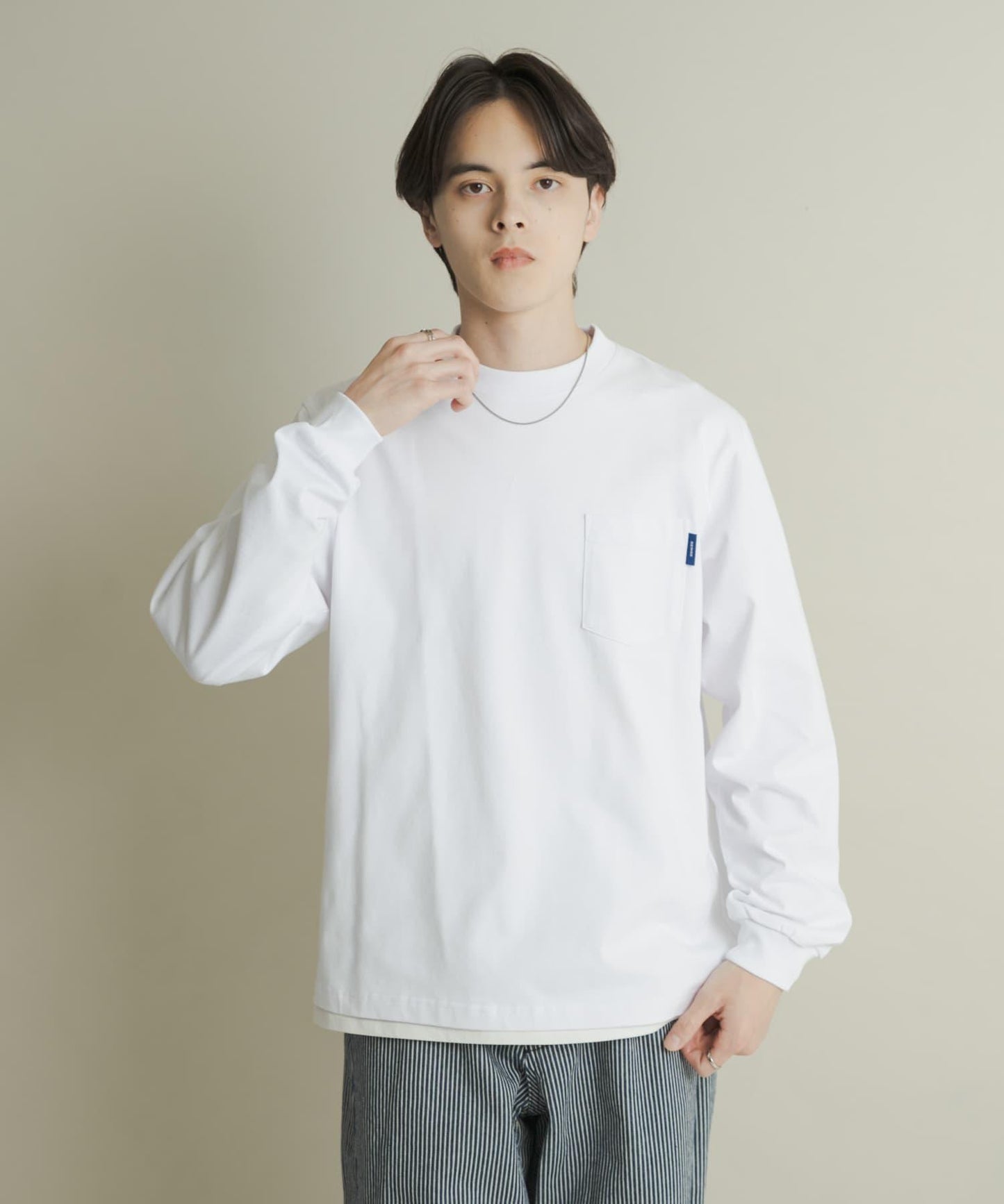 純棉圓領長袖T恤