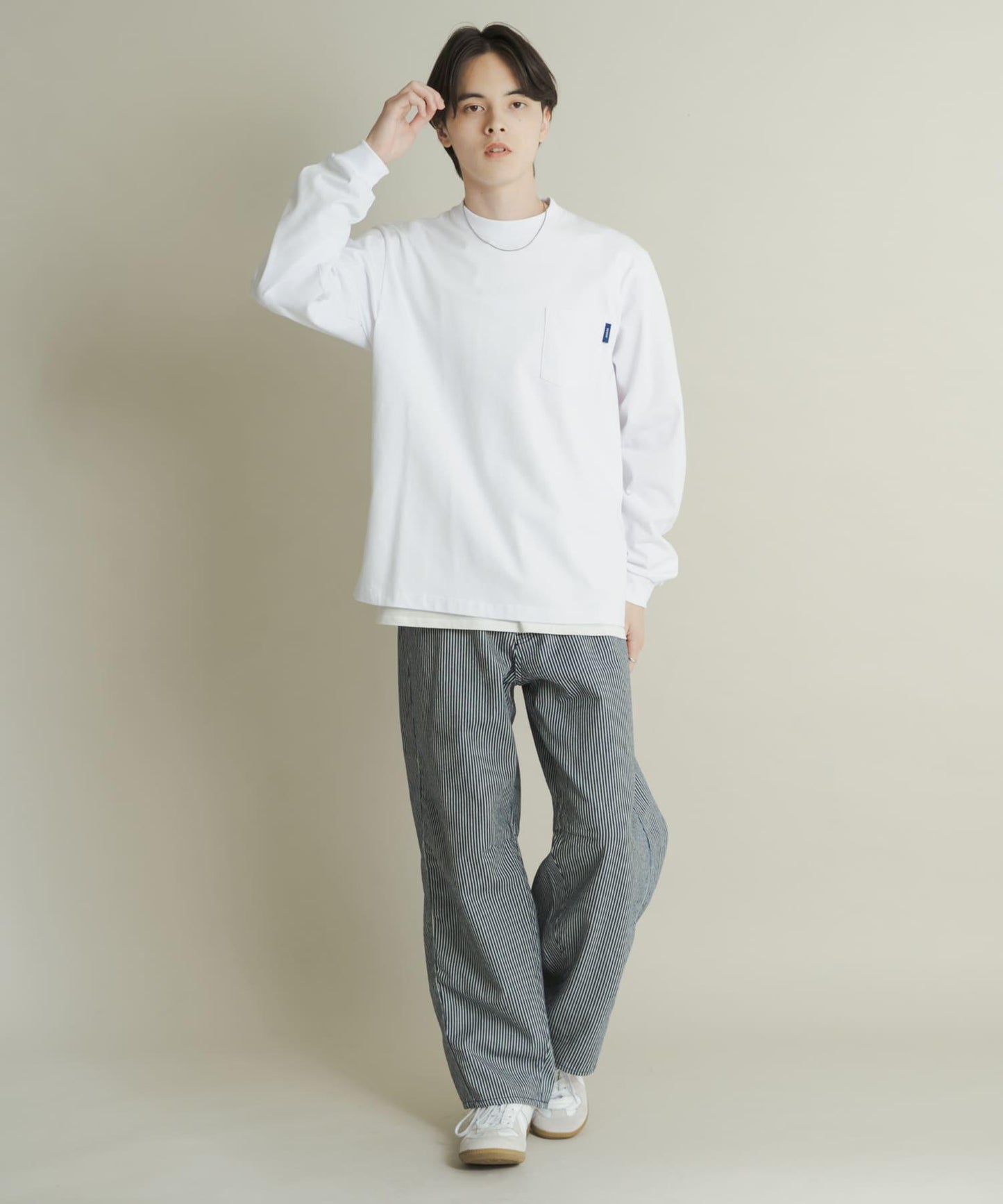 純棉圓領長袖T恤