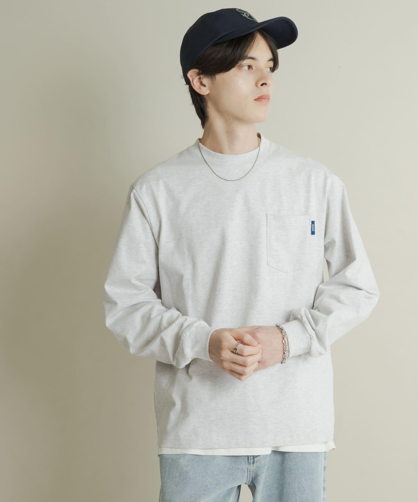 純棉圓領長袖T恤