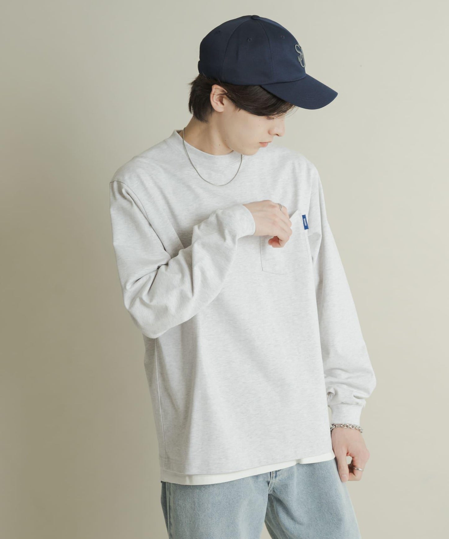 純棉圓領長袖T恤