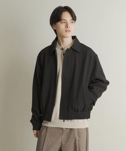 混色寬鬆拉鍊夾克