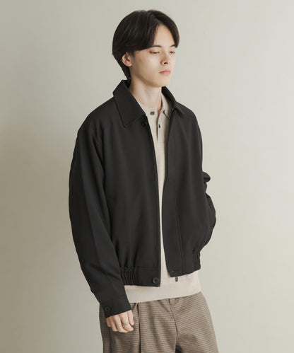 混色寬鬆拉鍊夾克