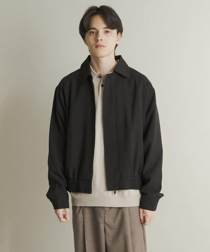 混色寬鬆拉鍊夾克