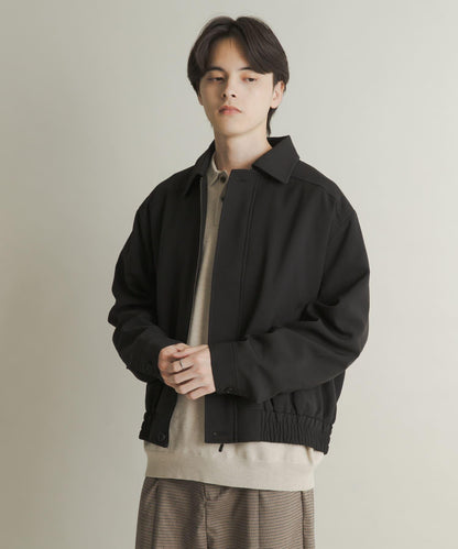 混色寬鬆拉鍊夾克