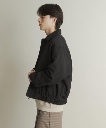 混色寬鬆拉鍊夾克