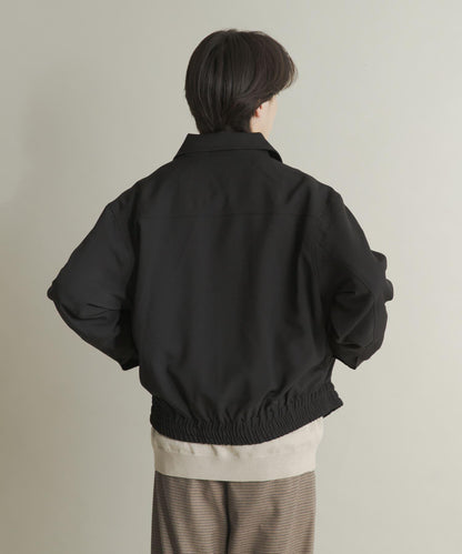 混色寬鬆拉鍊夾克