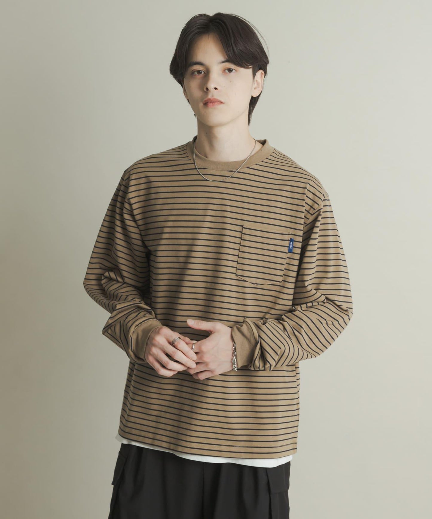 純棉圓領長袖T恤