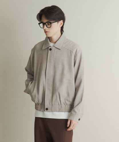 混色寬鬆拉鍊夾克