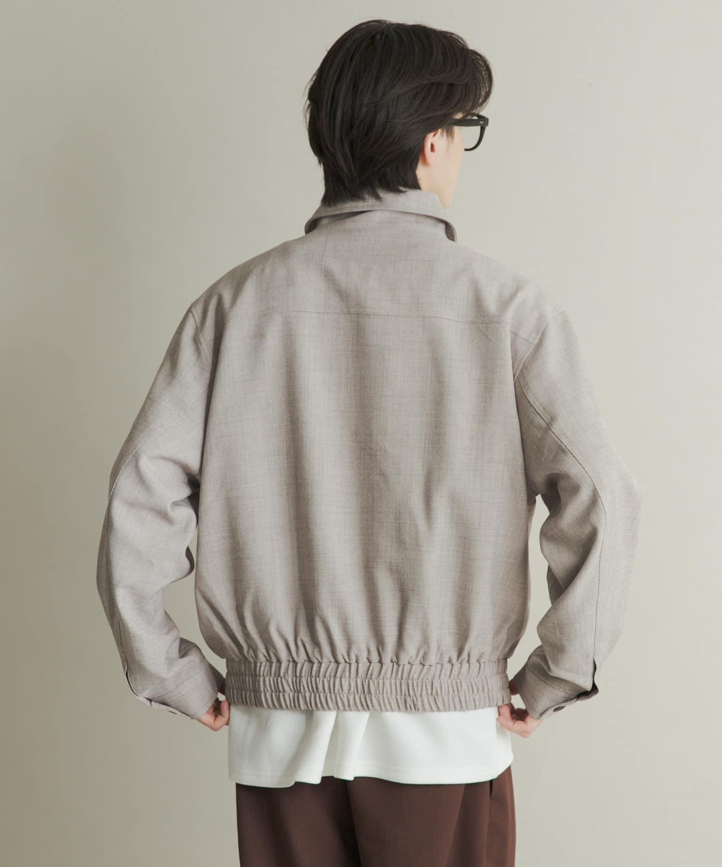 混色寬鬆拉鍊夾克