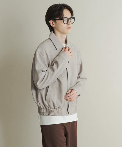 混色寬鬆拉鍊夾克