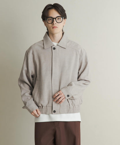 混色寬鬆拉鍊夾克