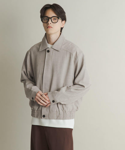 混色寬鬆拉鍊夾克