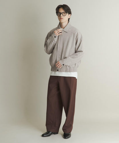 混色寬鬆拉鍊夾克