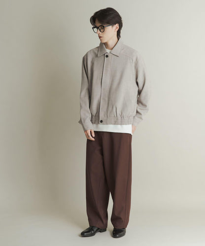 混色寬鬆拉鍊夾克