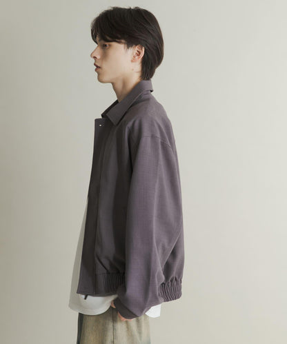 混色寬鬆拉鍊夾克