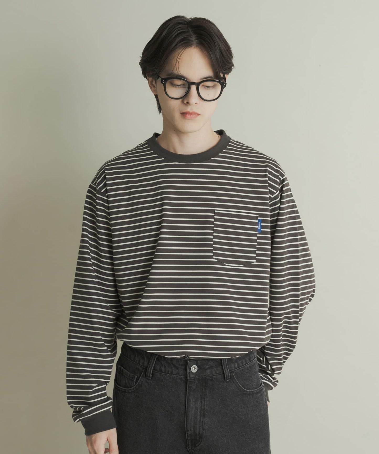 純棉圓領長袖T恤