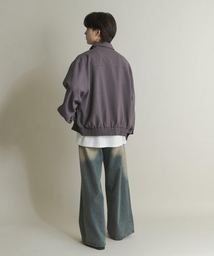 復古風牛仔寬腿褲