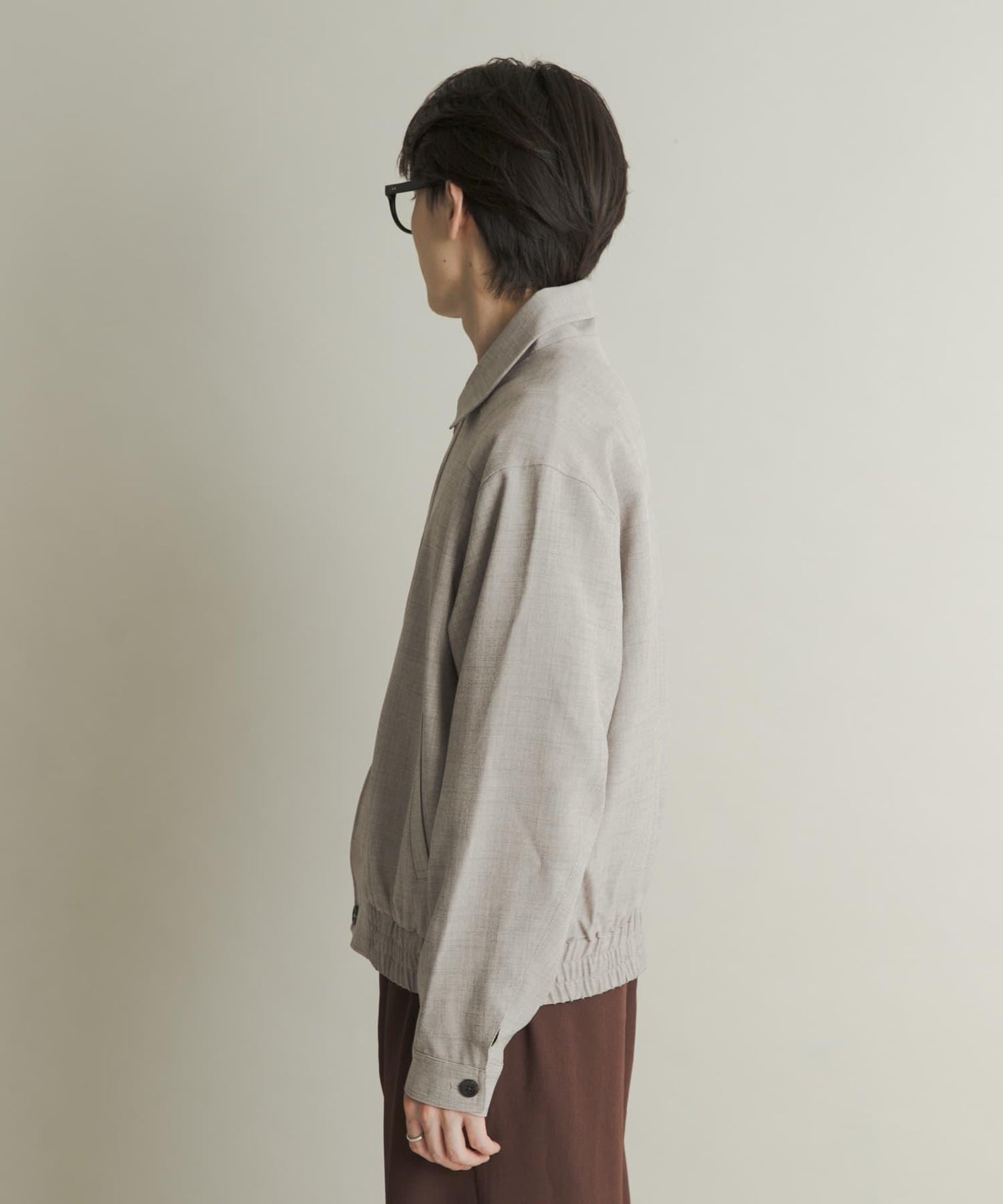 混色寬鬆拉鍊夾克