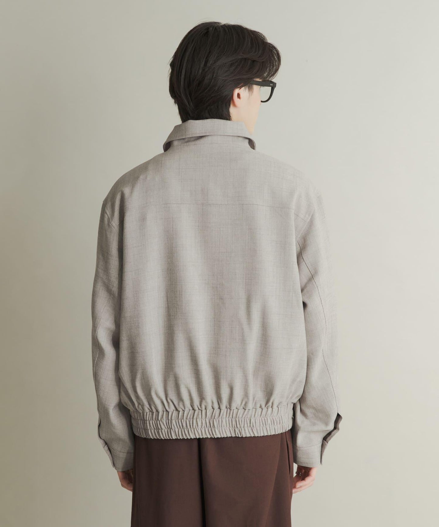 混色寬鬆拉鍊夾克