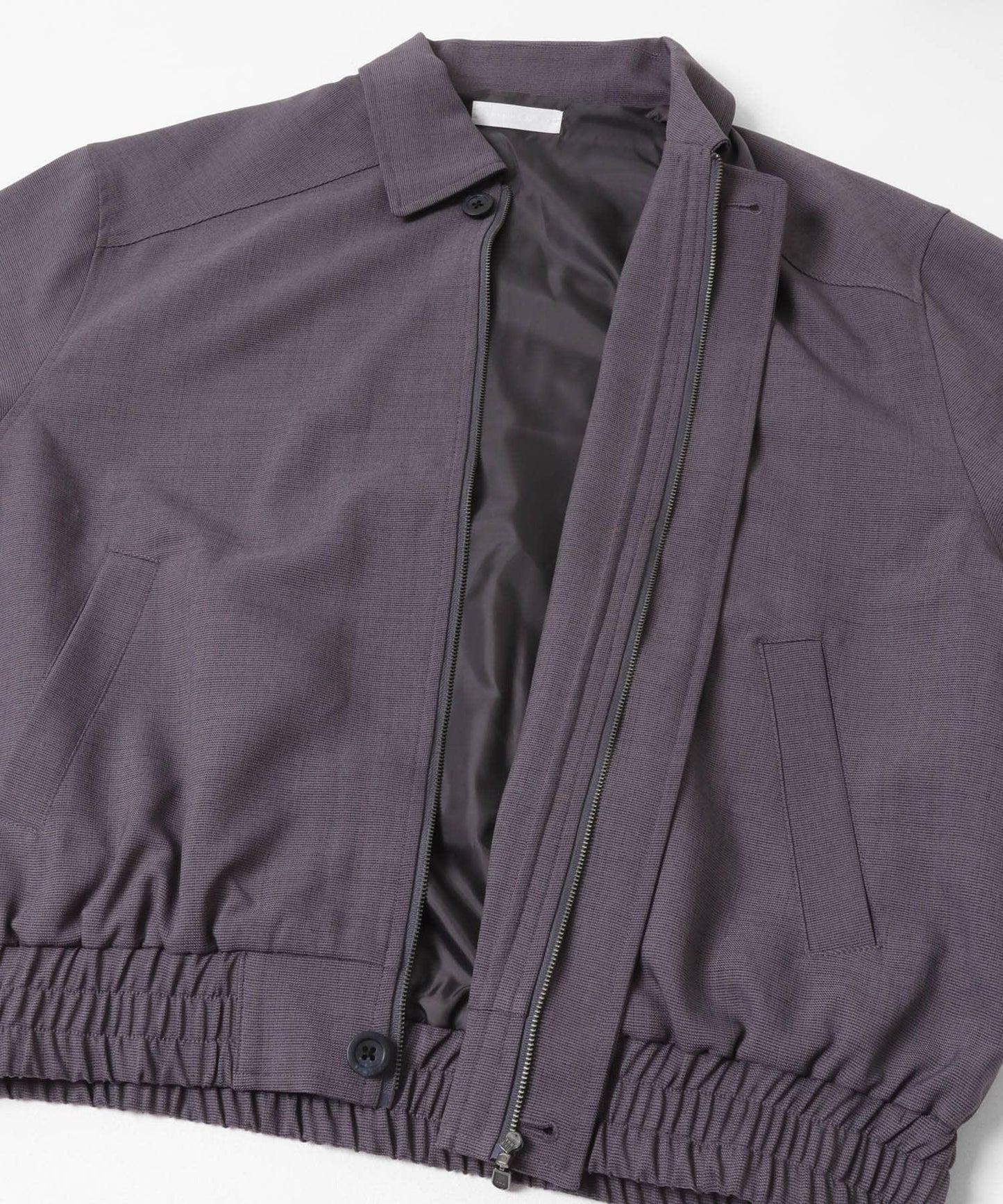 混色寬鬆拉鍊夾克