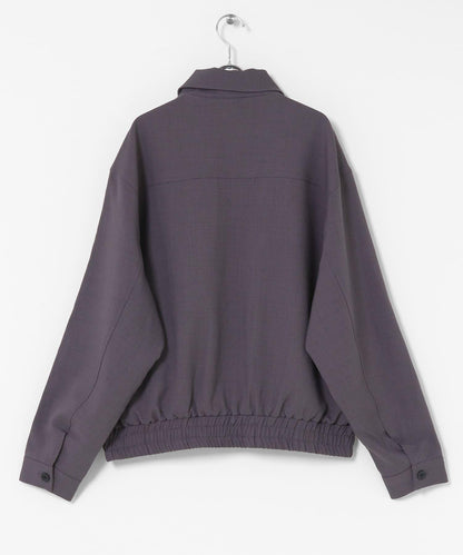 混色寬鬆拉鍊夾克