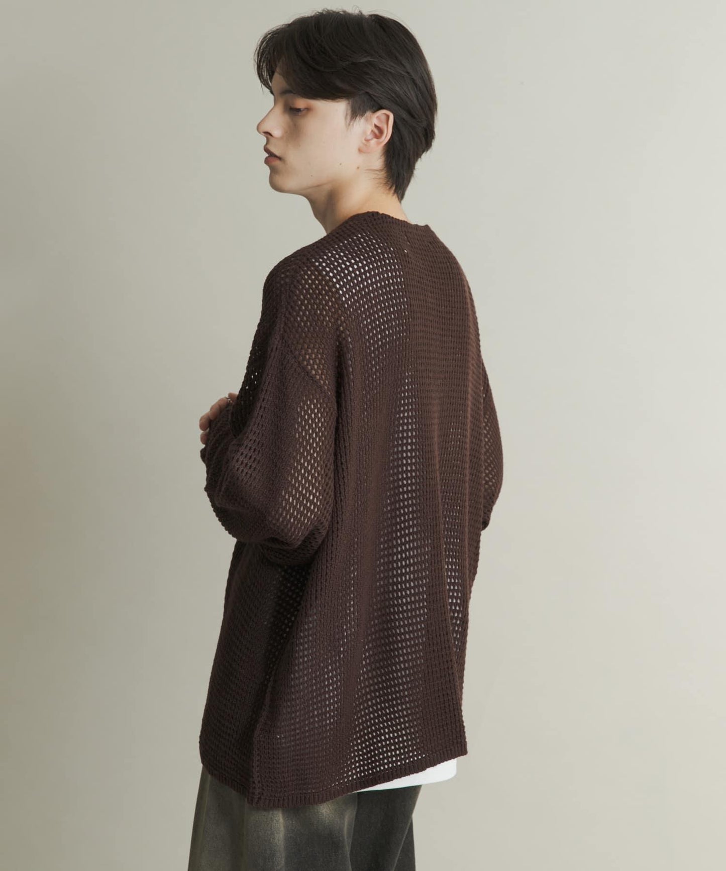 雙口袋V領針織開衫