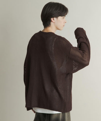 雙口袋V領針織開衫