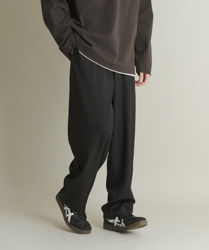 桶型直筒無褶西裝褲