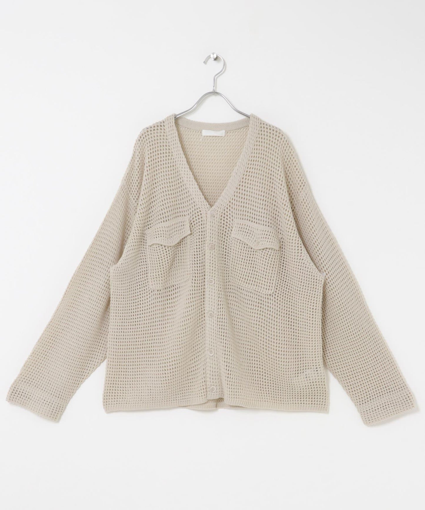 雙口袋V領針織開衫